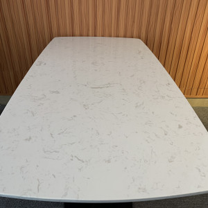 Bộ bàn ăn mặt đá chân chữ X 6 ghế Loft trám màu xanh